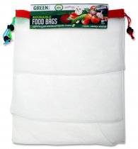 CLEARANCE GREEN LINE PKT.3 BPA FREE REUSABLE FOOD BAGS - SIZE M & L