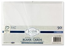 ICON OCCASIONS PKT.50 5″x7″ 250gsm CARDS & ENVELOPES - WHITE