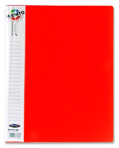 PREMTO A4 40 POCKET DISPLAY BOOK - KETCHUP RED