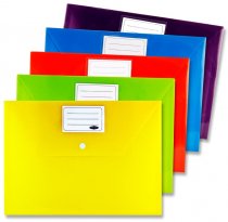 PREMTO PKT.5 A4 BUTTON STORAGE WALLETS